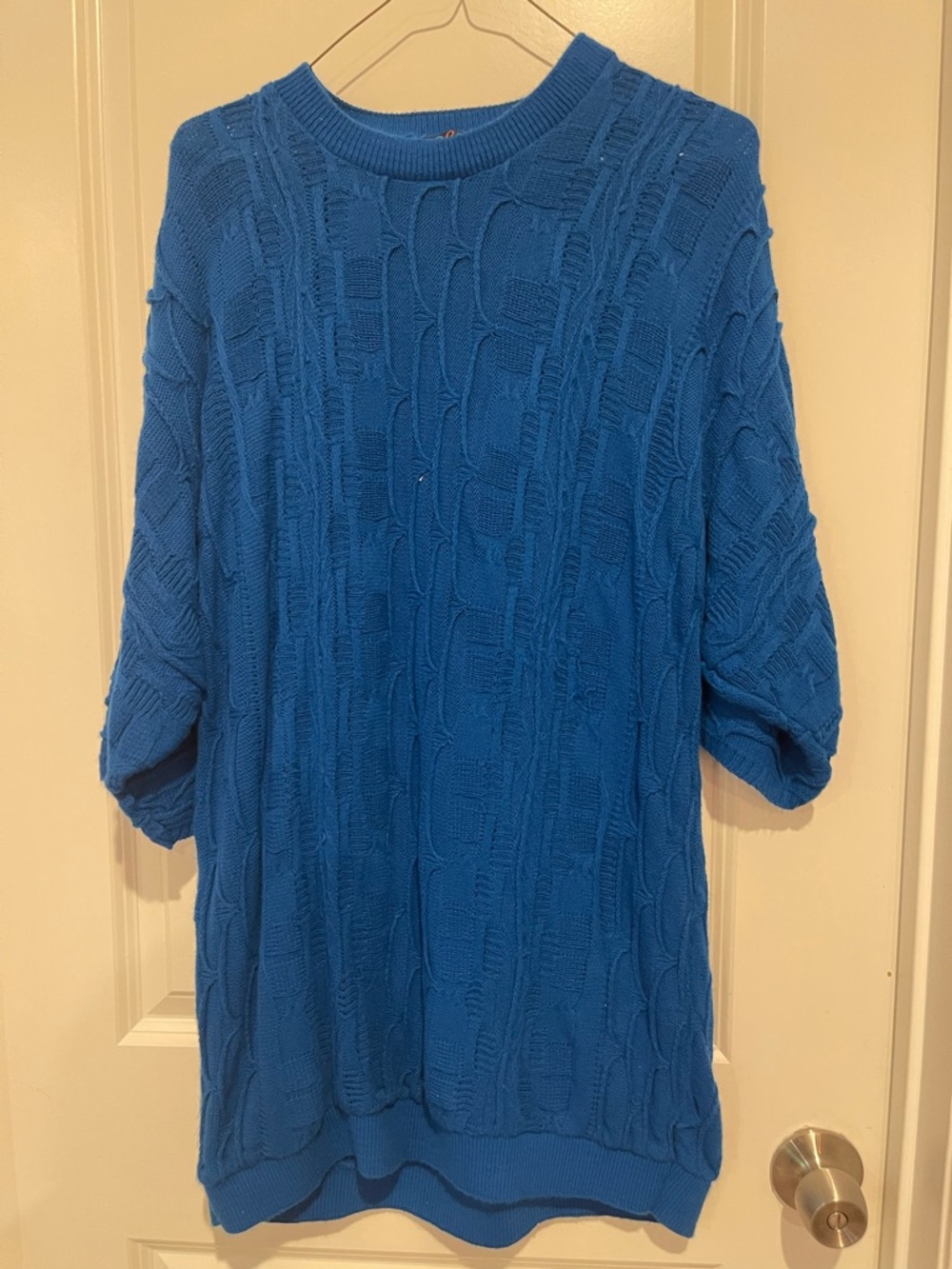 Authentic COOGI Electric Blue Cable Knit Sweater